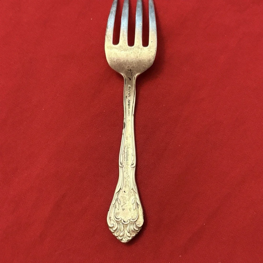 Vintage Alvin Chateau Rose Sterling Silver Baby Fork 4 1/8